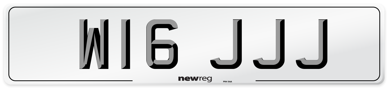 W16 JJJ Number Plate from New Reg